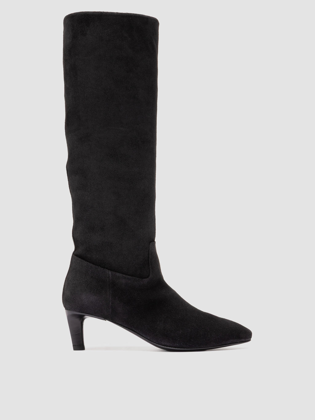 SUZY 006 - Schwarze Stiefel aus Wildleder mit Reißverschluss - image 1,side view
