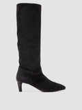 SUZY 006 - Schwarze Stiefel aus Wildleder mit Reißverschluss - thumb image 1,side view