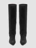 SUZY 006 - Schwarze Stiefel aus Wildleder mit Reißverschluss - thumb image 2,side view