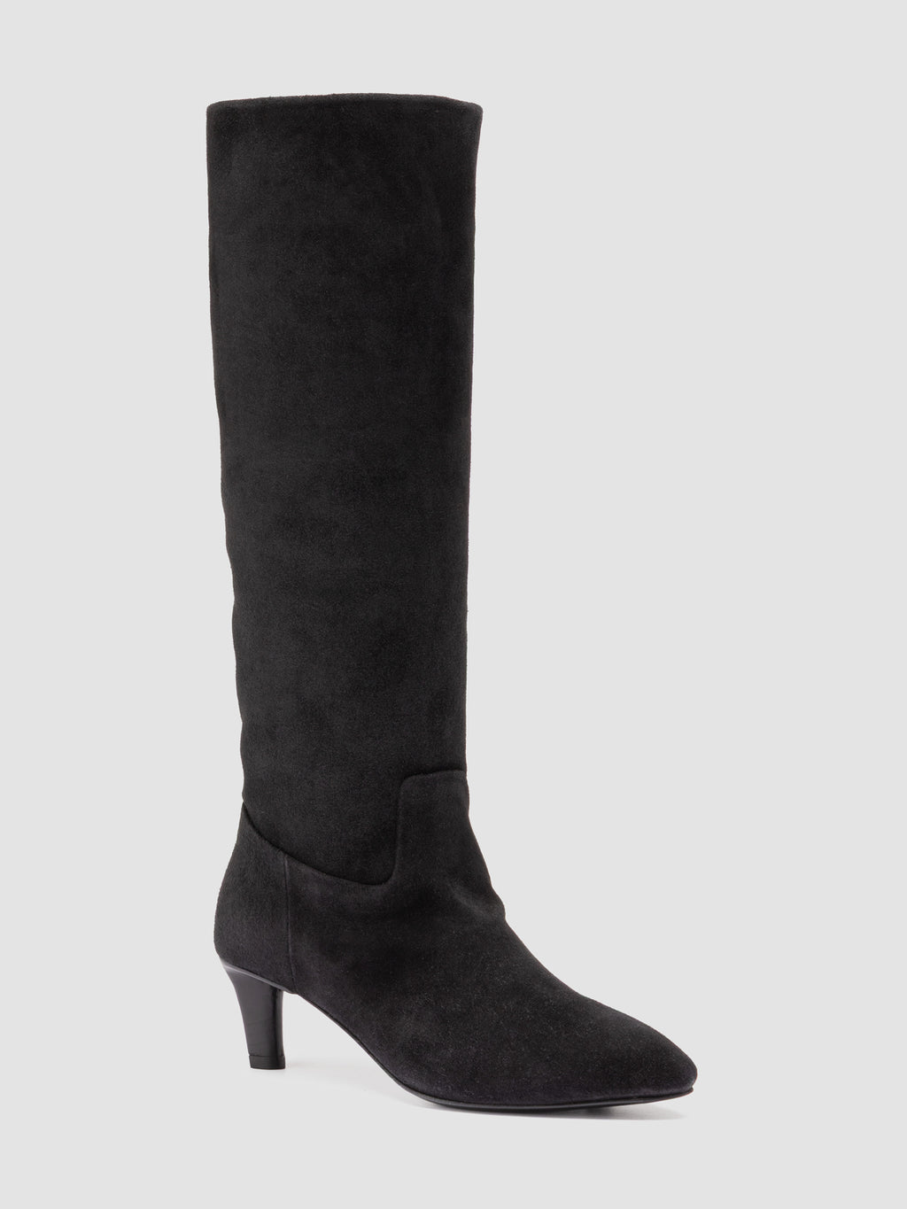 SUZY 006 - Schwarze Stiefel aus Wildleder mit Reißverschluss - image 3,side view