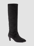 SUZY 006 - Schwarze Stiefel aus Wildleder mit Reißverschluss - thumb image 3,side view