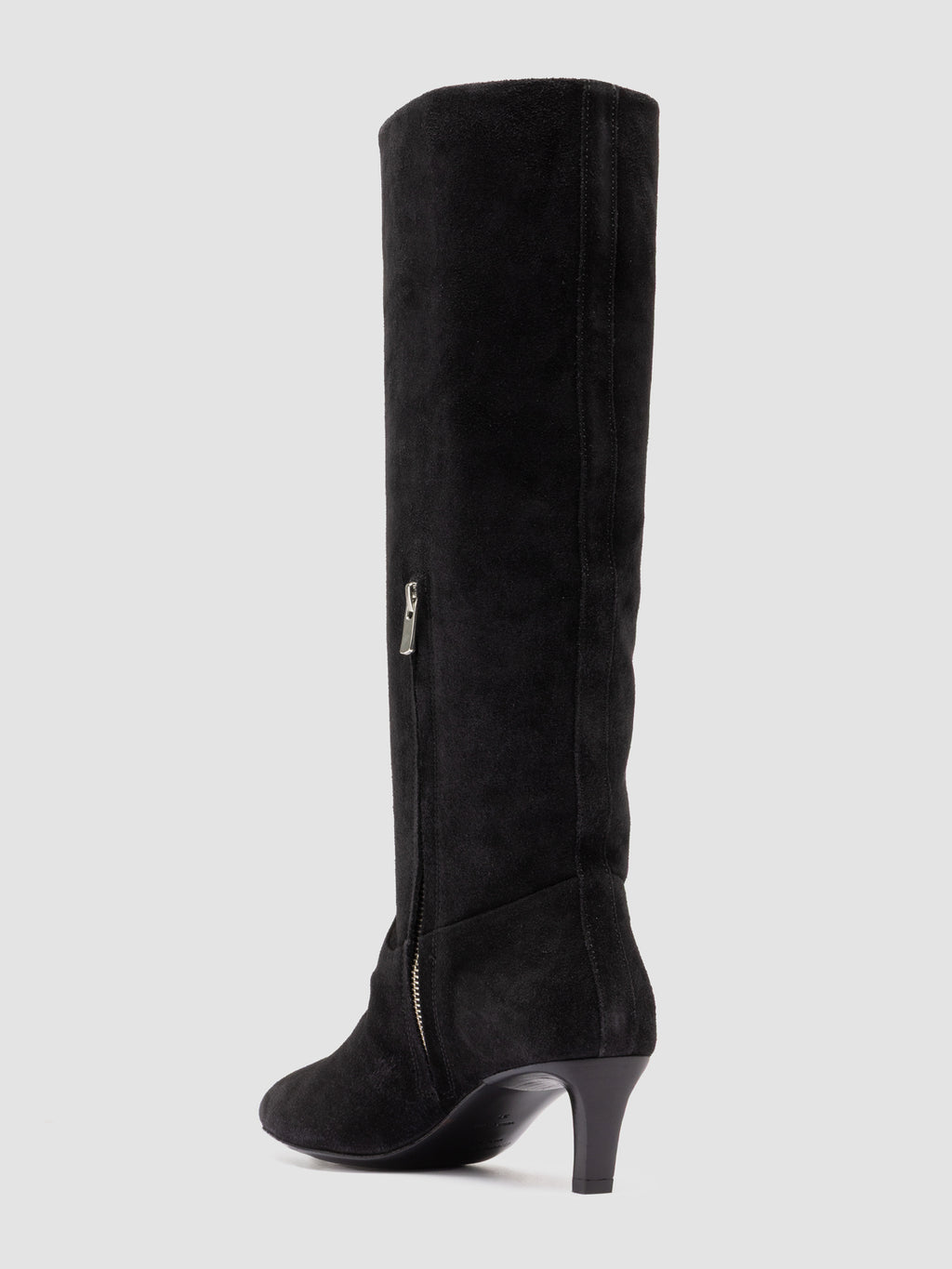SUZY 006 - Schwarze Stiefel aus Wildleder mit Reißverschluss - image 4,side view