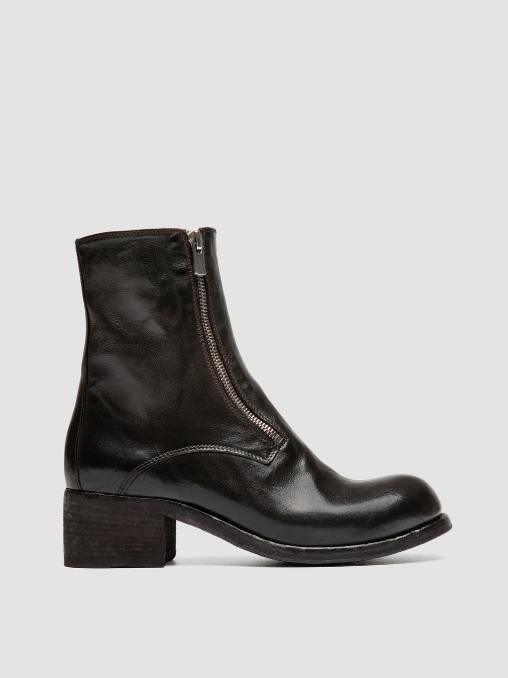 THUBBLE 105 - Brown Leather Zipped Boots - image 1,side view