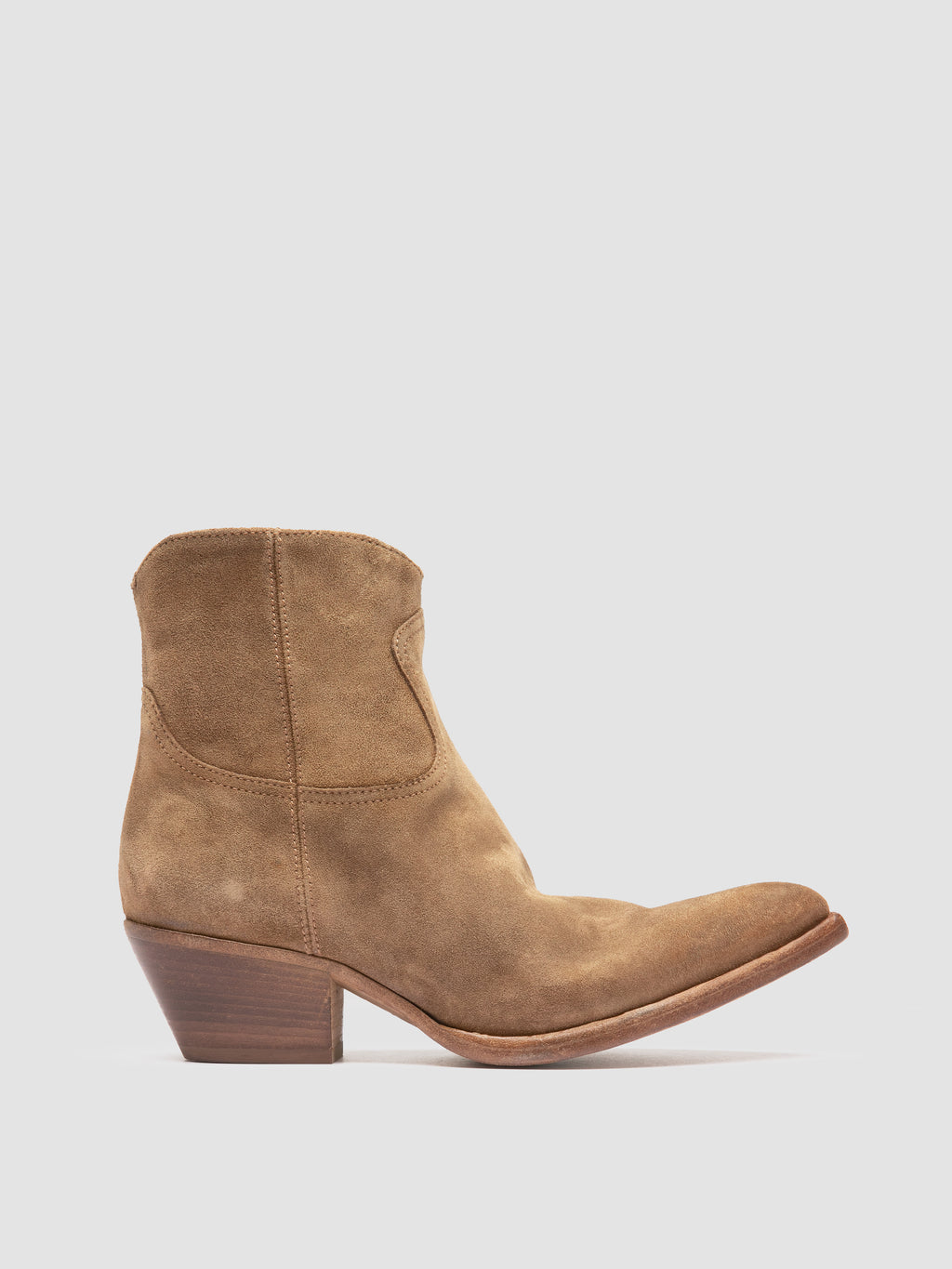 WANDA DD 103 - Brown Suede Zip Boots - image 1,side view