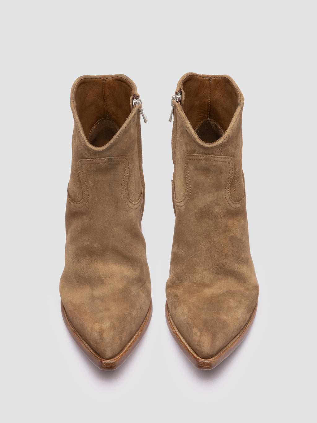 WANDA DD 103 - Brown Suede Zip Boots - image 2,side view
