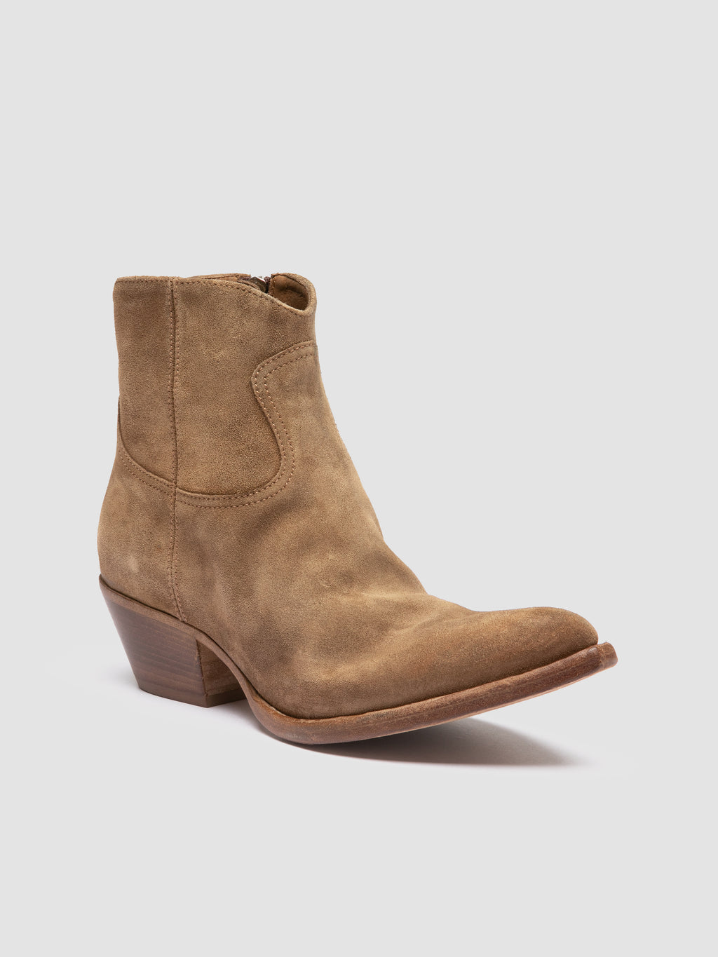 WANDA DD 103 - Brown Suede Zip Boots - image 3,side view