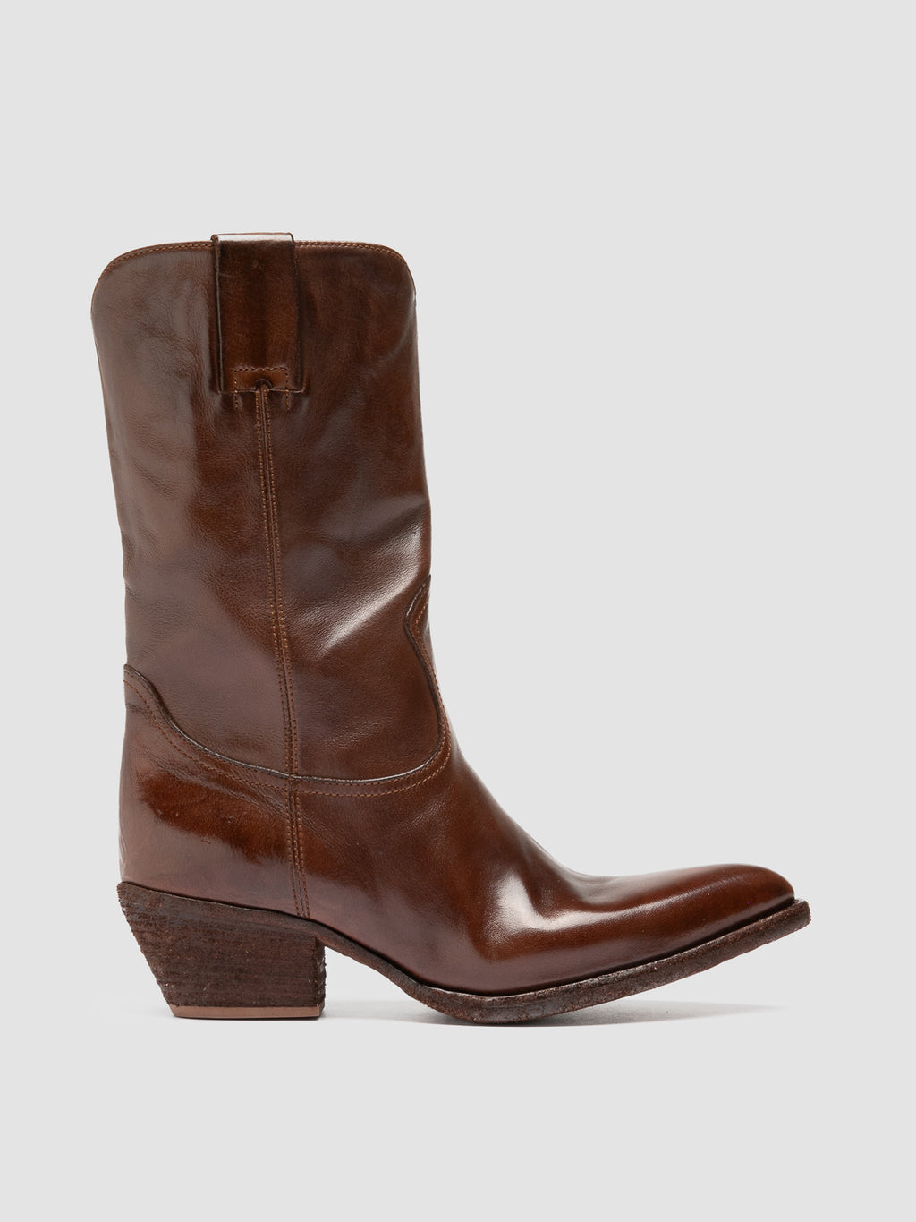 WANDA DD 110 - Braune Lederstiefel mit Reißverschluss - image 1,side view
