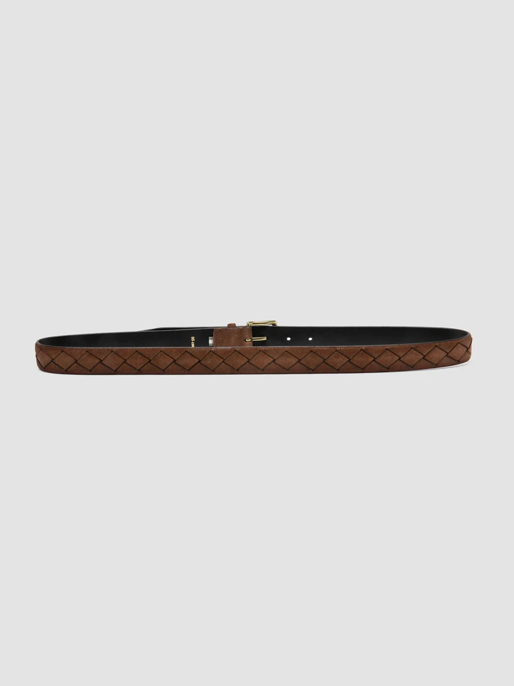 OC STRIP 29 - Brauner Gürtel aus gewebtem Wildleder - image 3,side view