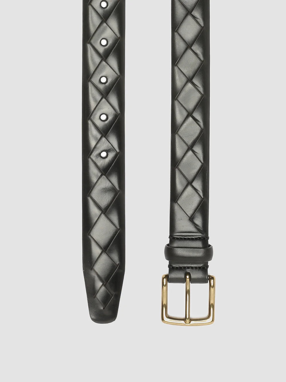OC STRIP 29 - Black Woven Leather Belt - image 4,side view