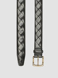 OC STRIP 29 - Black Woven Leather Belt - thumb image 4,side view