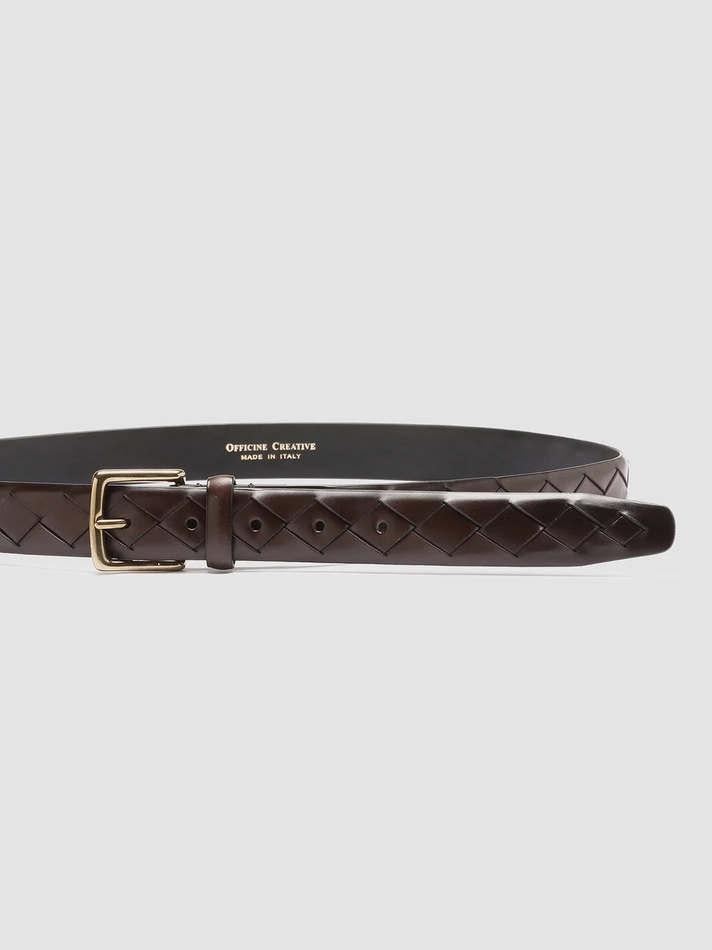 OC STRIP 29 - Brown Woven Leather Belt - image 3,side view