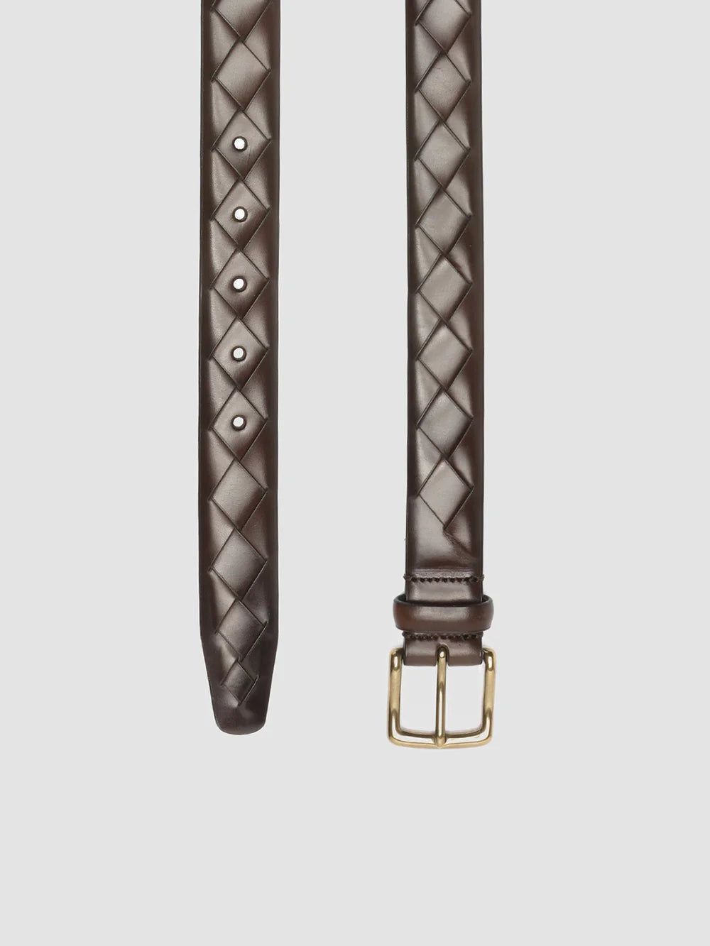 OC STRIP 29 - Brown Woven Leather Belt - image 4,side view