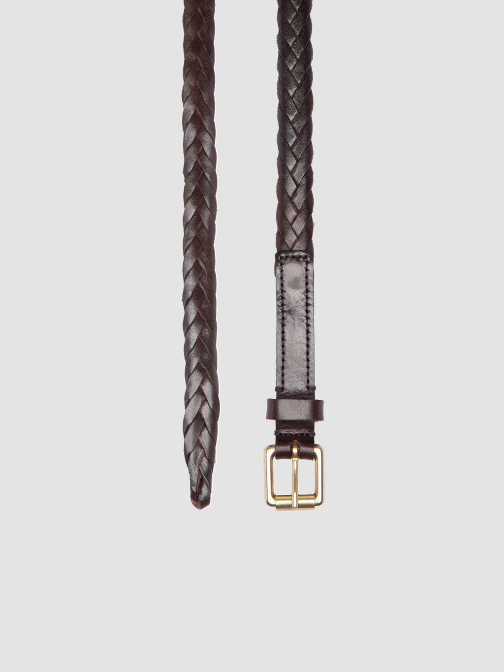 OC STRIP 064 - Brauner Gürtel aus gewebtem Leder - image 2,side view