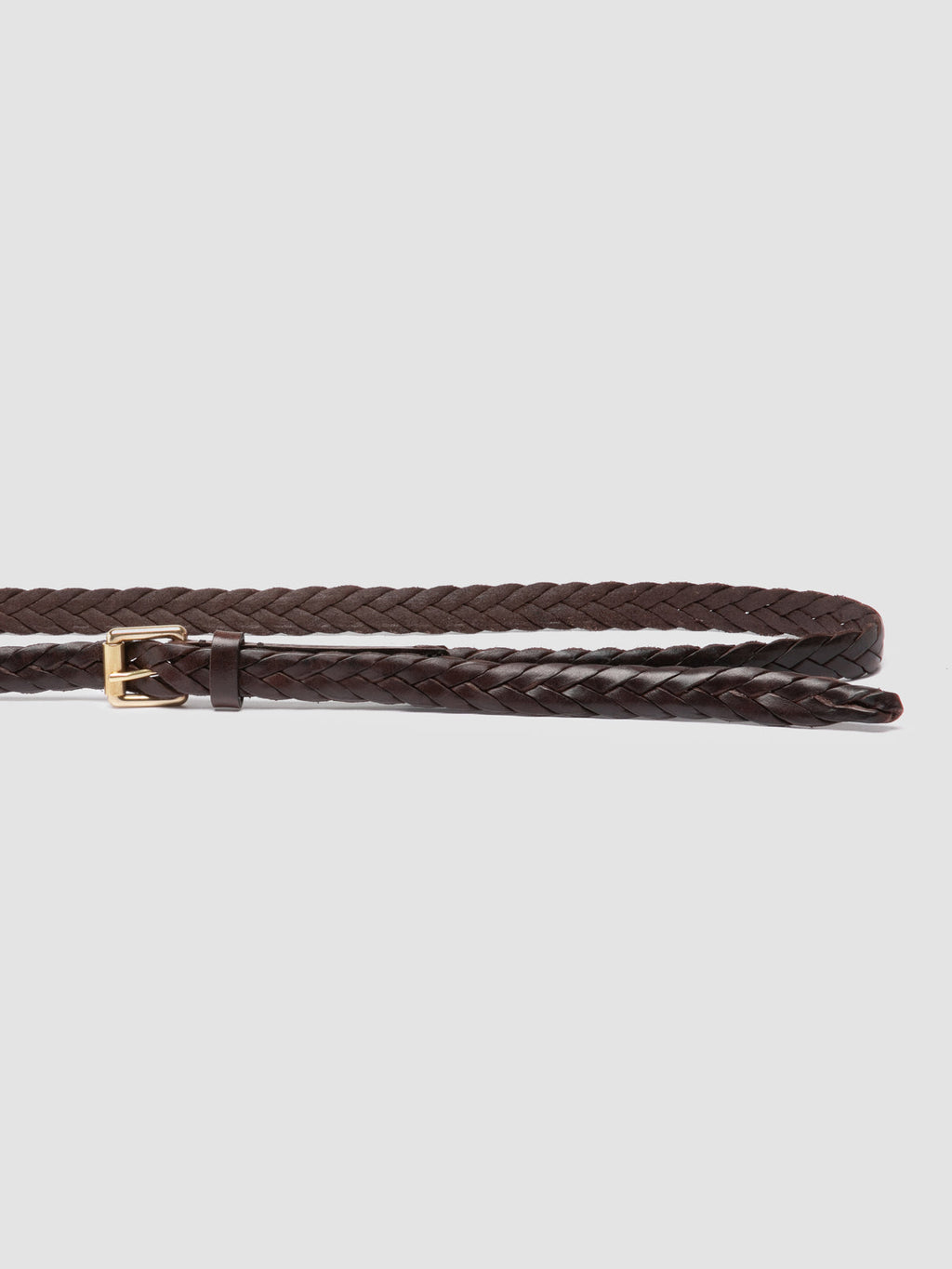 OC STRIP 064 - Brauner Gürtel aus gewebtem Leder - image 4,side view
