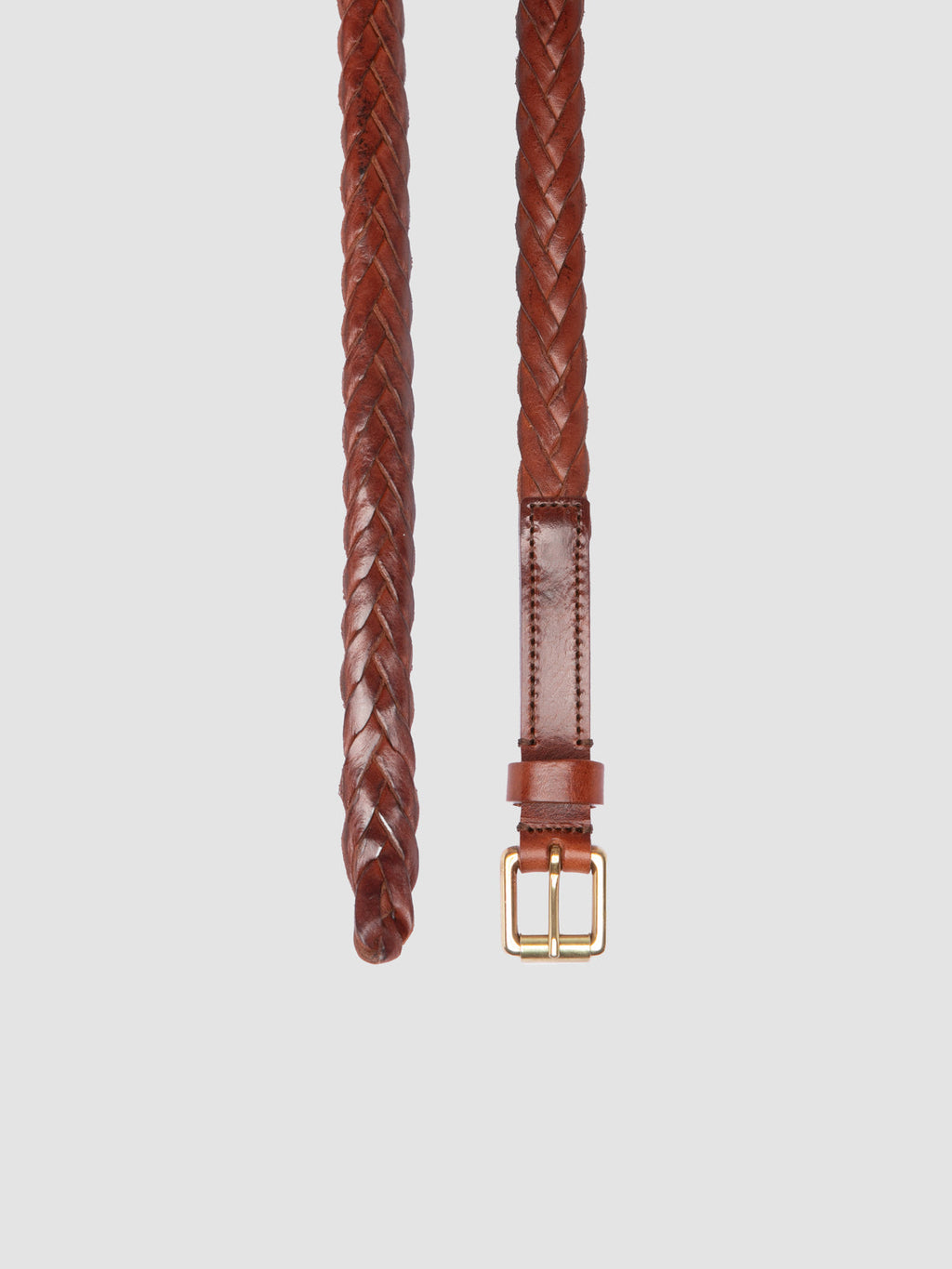 OC STRIP 064 - Brauner Gürtel aus gewebtem Leder - image 2,side view