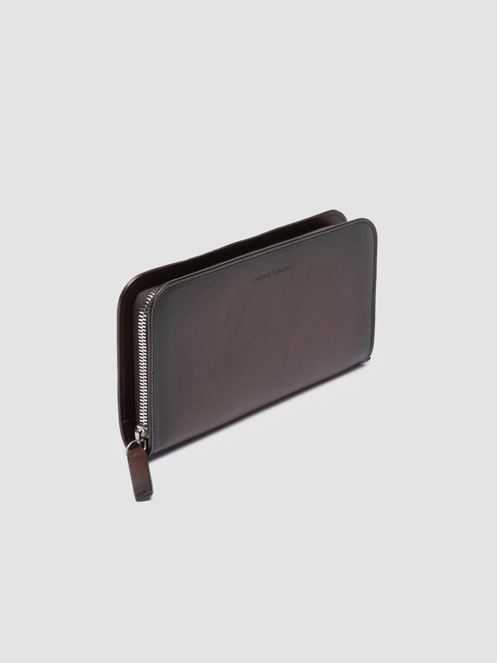 BERGE’ 01 - Brown Zip Around Leather Wallet - image 3,side view