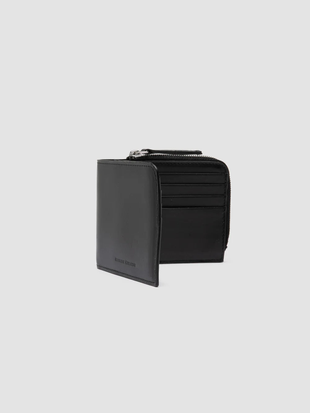 BERGE' 004 - Black Leather Wallet - image 4,side view