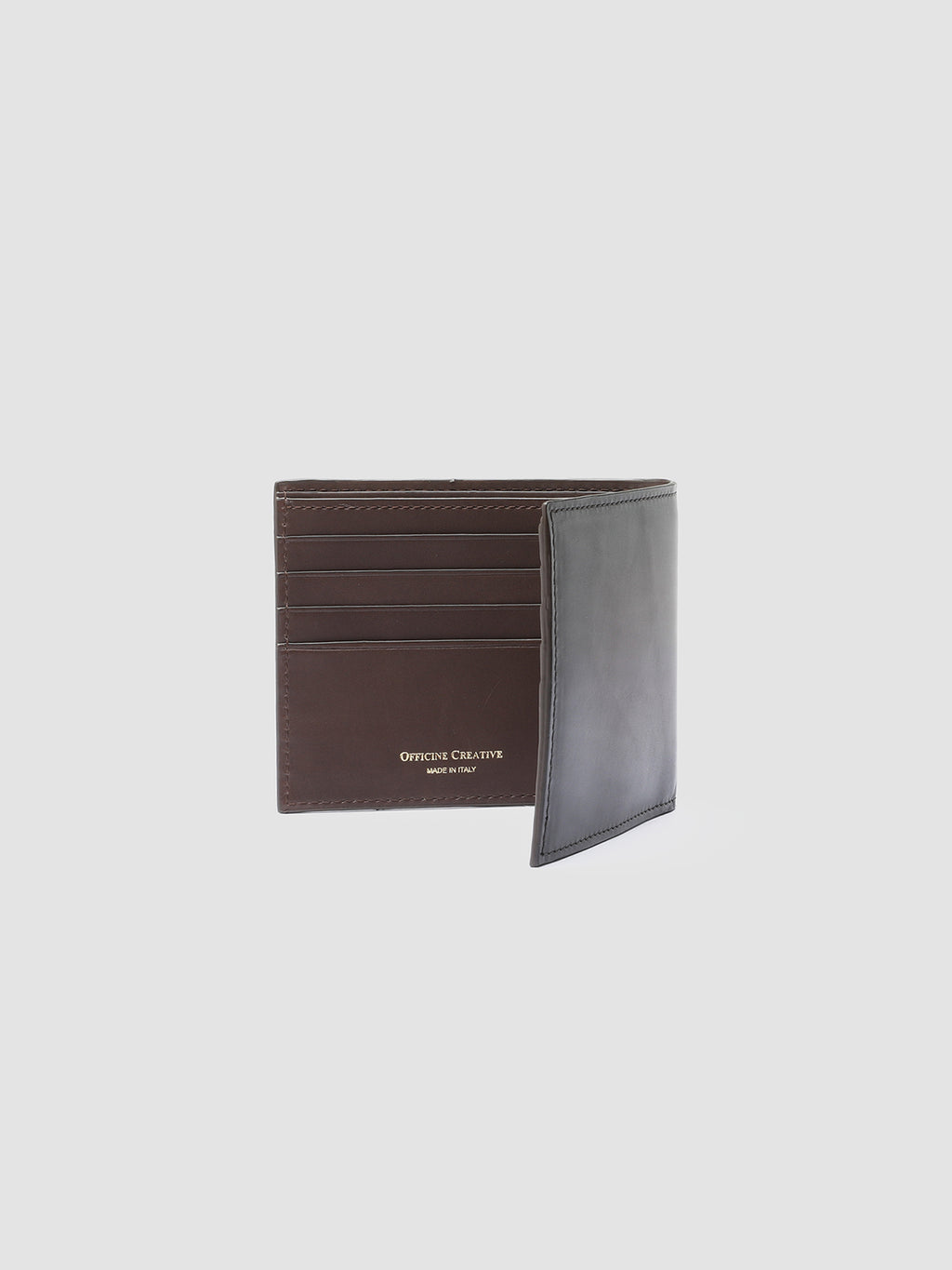 BOUDIN 23 - Brown Leather Bifold Wallet - image 2,side view