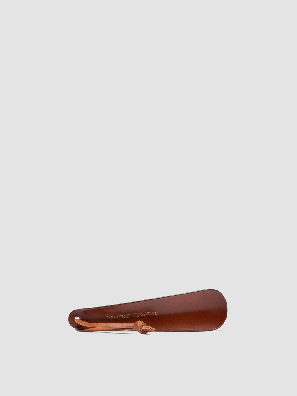 SMALL SHOEHORN - Brown Leather Shoe Horn - image 1,side view