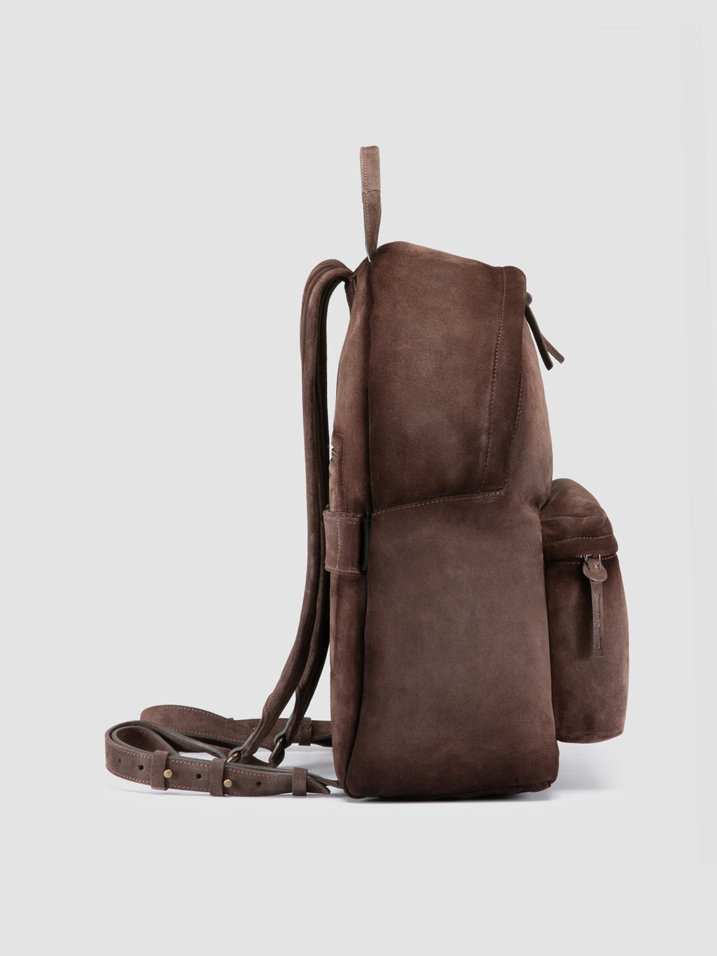 OC PACK 001 - Taupe Suede Backpack - image 3,side view