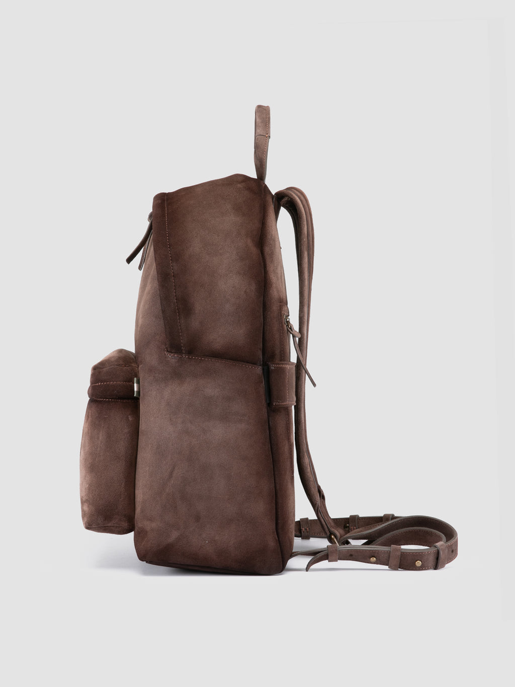 OC PACK 001 - Taupe Suede Backpack - image 5,side view