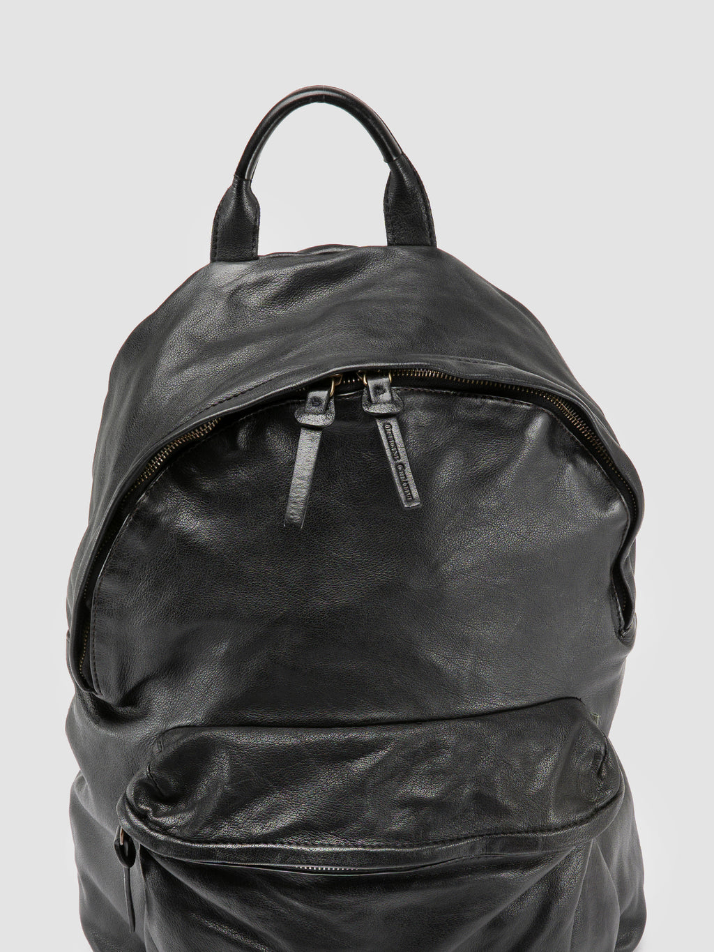 OC PACK 004 - Black Leather Backpack - image 2,side view
