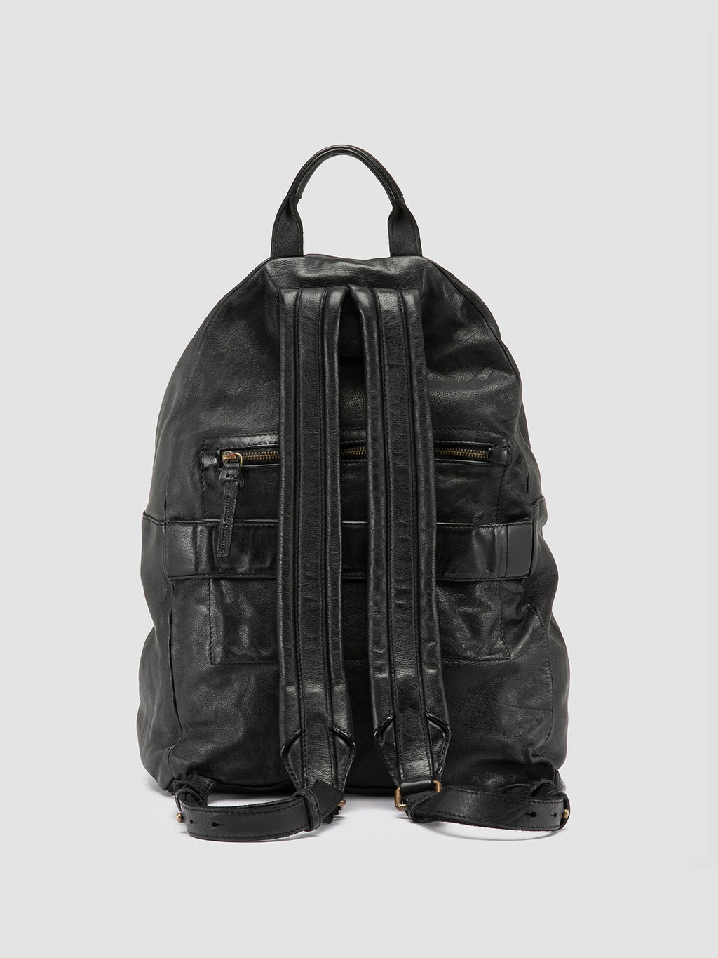 OC PACK 004 - Black Leather Backpack - image 4,side view