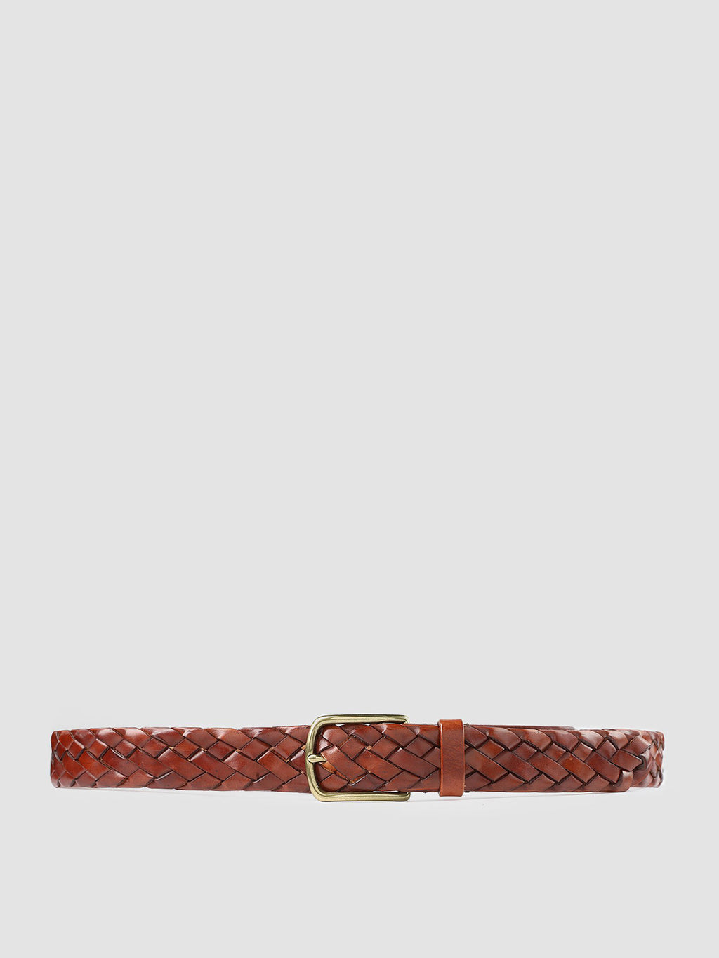 OC STRIP 21 - Tan Woven Leather Belt - image 1,side view