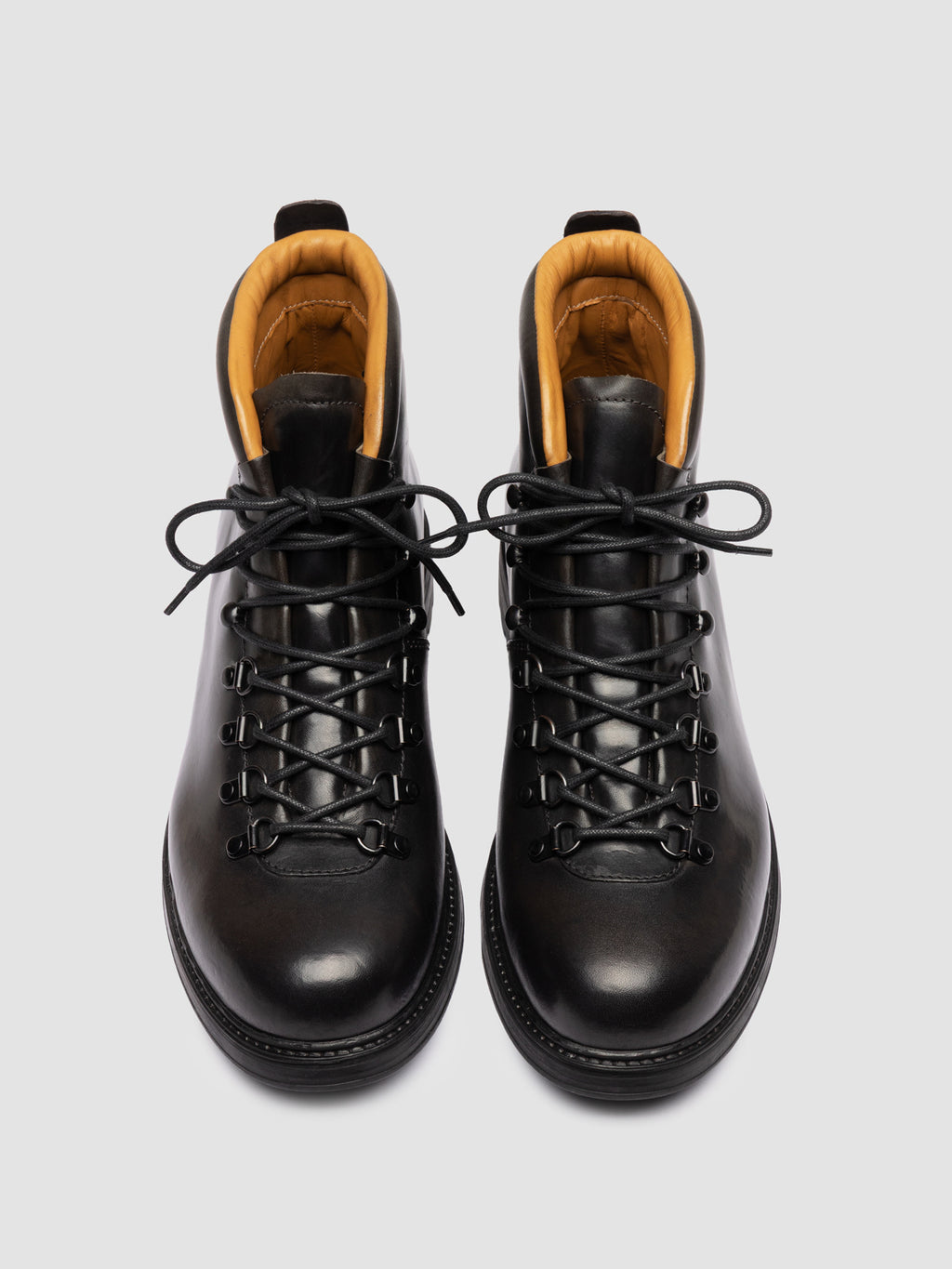 3164 07 - Grey Leather Lace Up Boots - image 2,side view