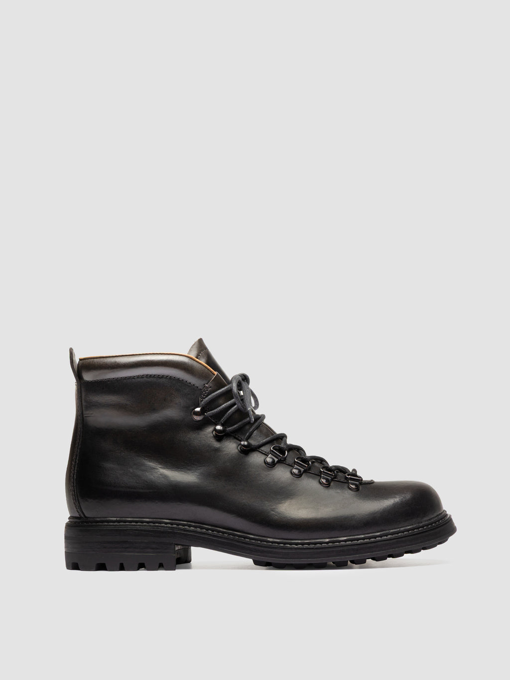 3164 07 - Grey Leather Lace Up Boots - image 1,side view