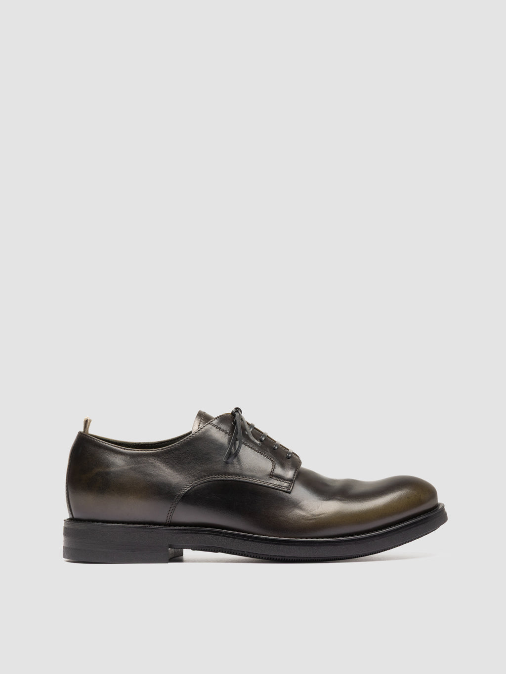 ACADEMIA 001 - Schwarze Derby-Schuhe aus Leder - image 1,side view