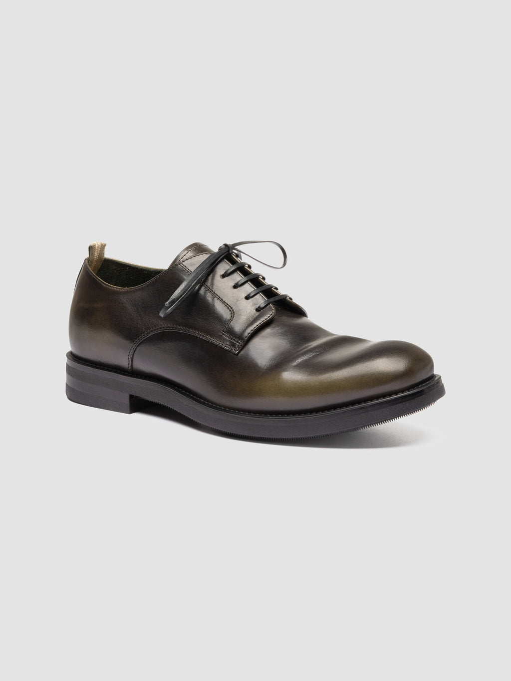 ACADEMIA 001 - Schwarze Derby-Schuhe aus Leder - image 3,side view