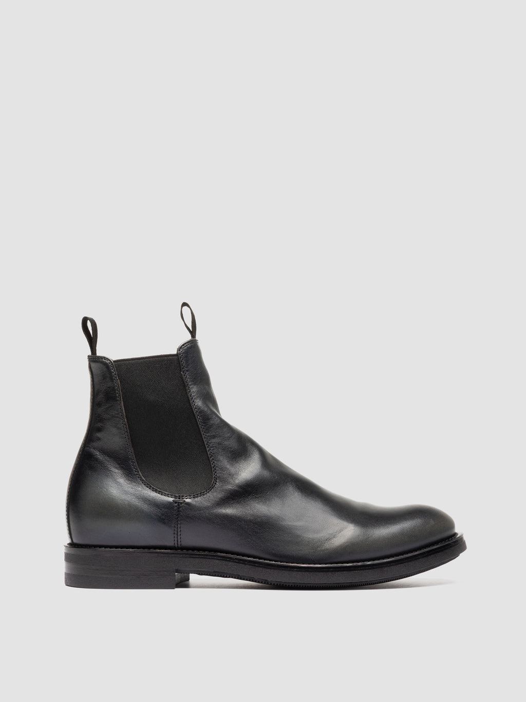 ACADEMIA 002 - Schwarze Chelsea-Stiefel aus Leder - image 1,side view