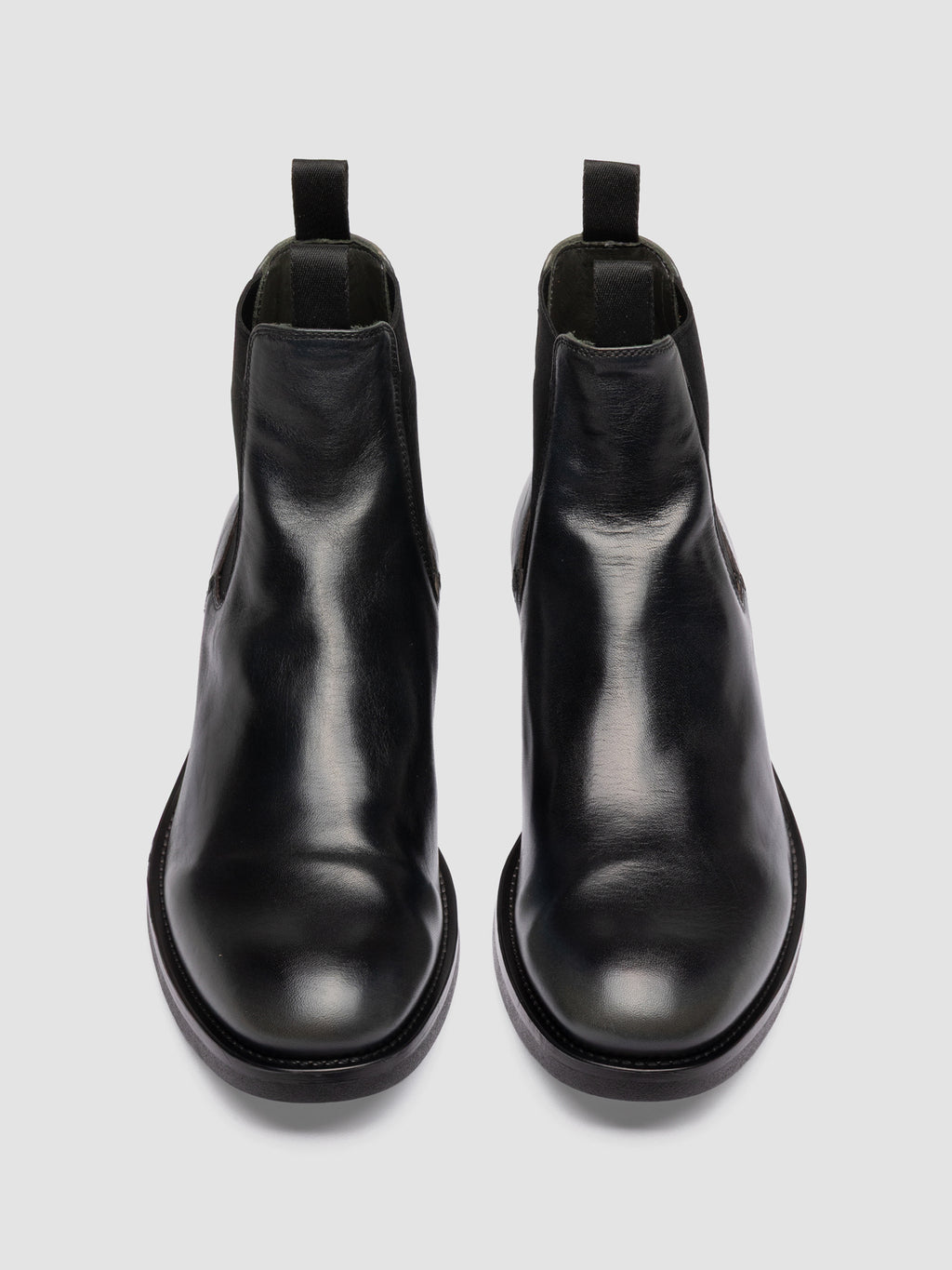 ACADEMIA 002 - Schwarze Chelsea-Stiefel aus Leder - image 2,side view