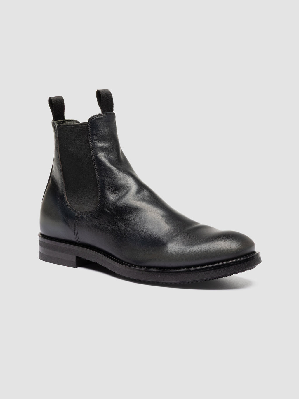 ACADEMIA 002 - Schwarze Chelsea-Stiefel aus Leder - image 3,side view