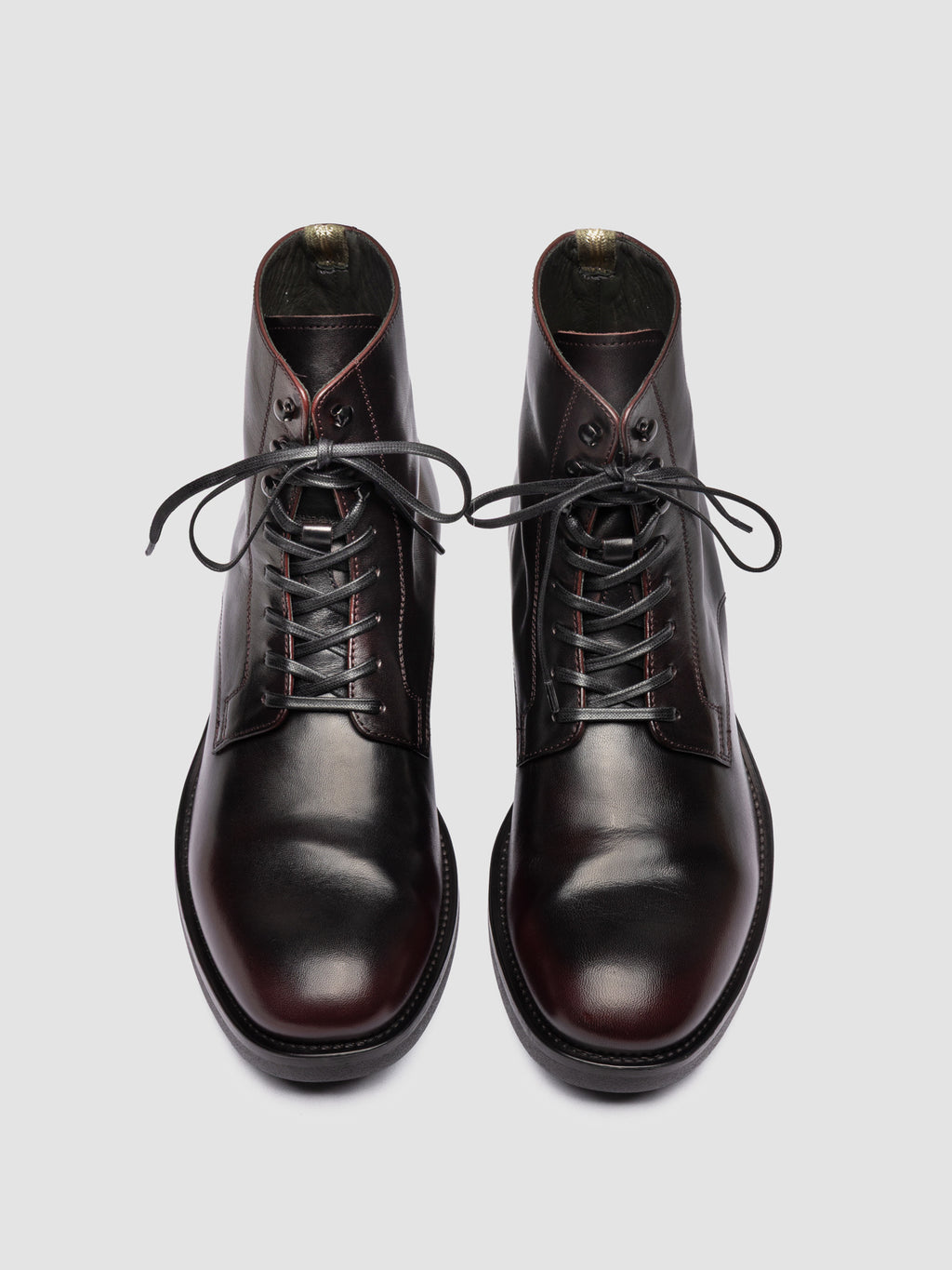 ACADEMIA 003 - Burgundy Leather Lace Up Boots - image 2,side view
