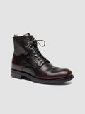 ACADEMIA 003 - Burgundy Leather Lace Up Boots - thumb image 3,side view
