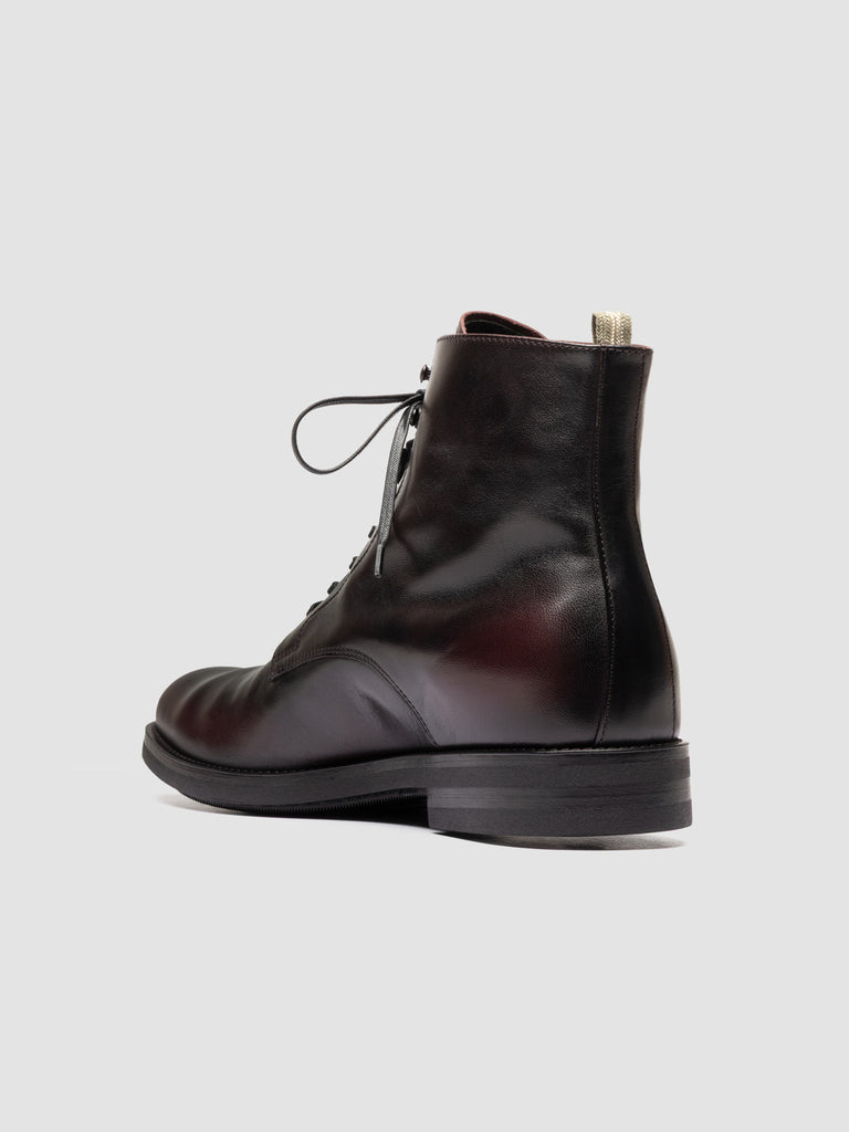 ACADEMIA 003 - Burgundy Leather Lace Up Boots