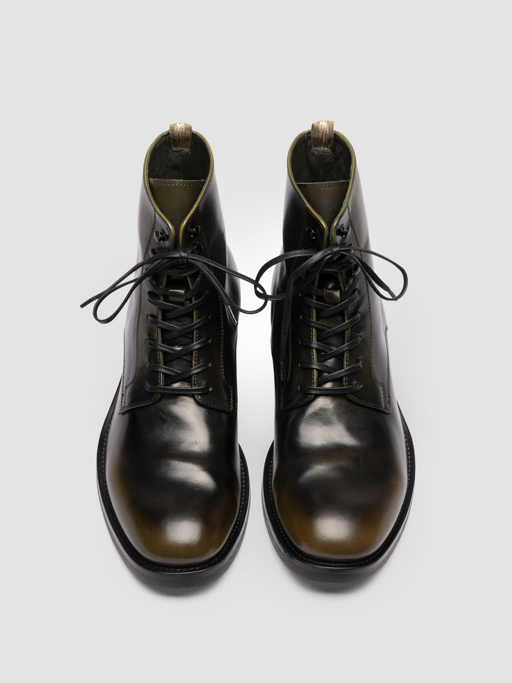 ACADEMIA 003 - Schwarze Schnürstiefel aus Leder - image 2,side view