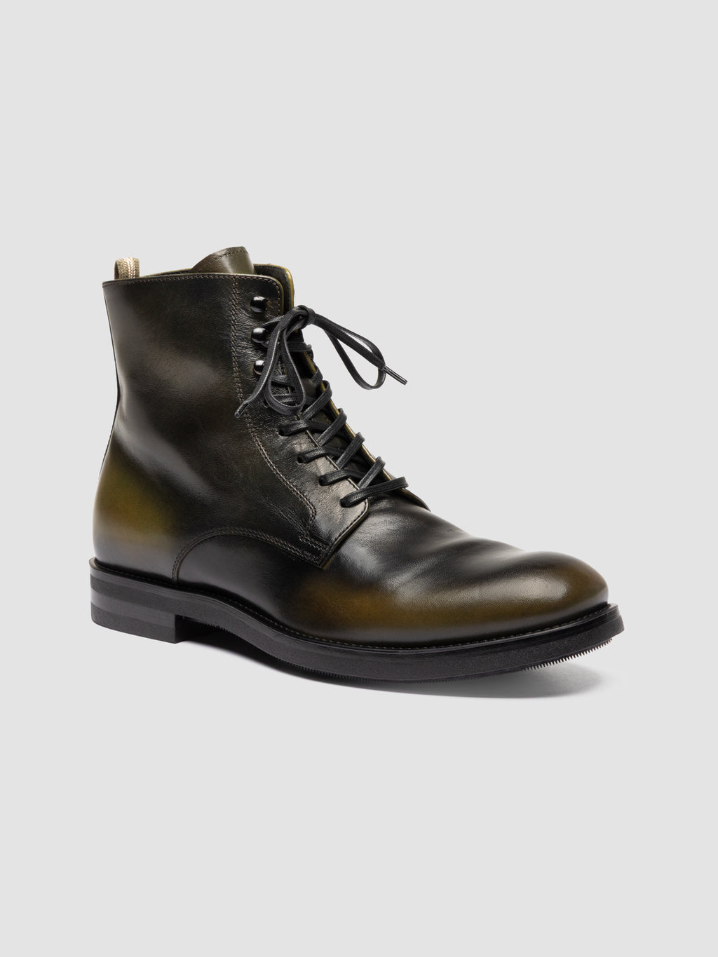 ACADEMIA 003 - Schwarze Schnürstiefel aus Leder - image 3,side view