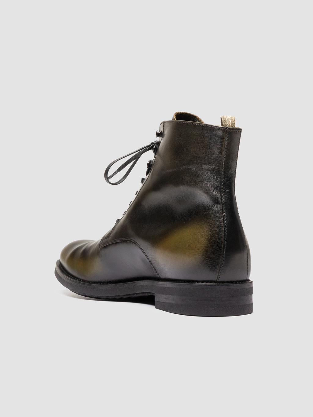 ACADEMIA 003 - Schwarze Schnürstiefel aus Leder - image 4,side view