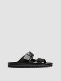 AGORÀ 010 - Black Leather Slide Sandals - thumb image 1,side view