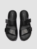 AGORÀ 010 - Black Leather Slide Sandals - thumb image 2,side view