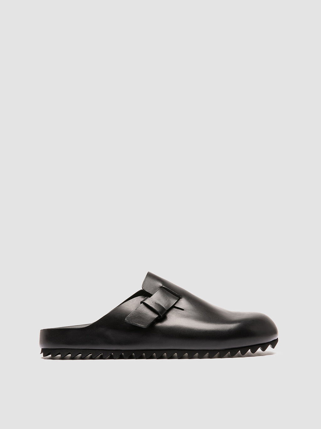 AGORÀ 012 - Black Leather Mule Sandals - image 1,side view