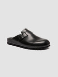 AGORÀ 012 - Black Leather Mule Sandals - thumb image 3,side view