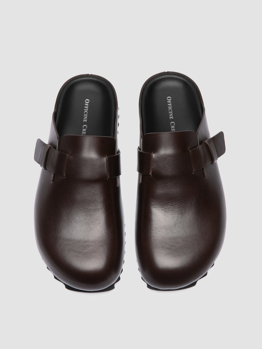 AGORÀ 012 - Brown Leather Mule Sandals - image 2,side view