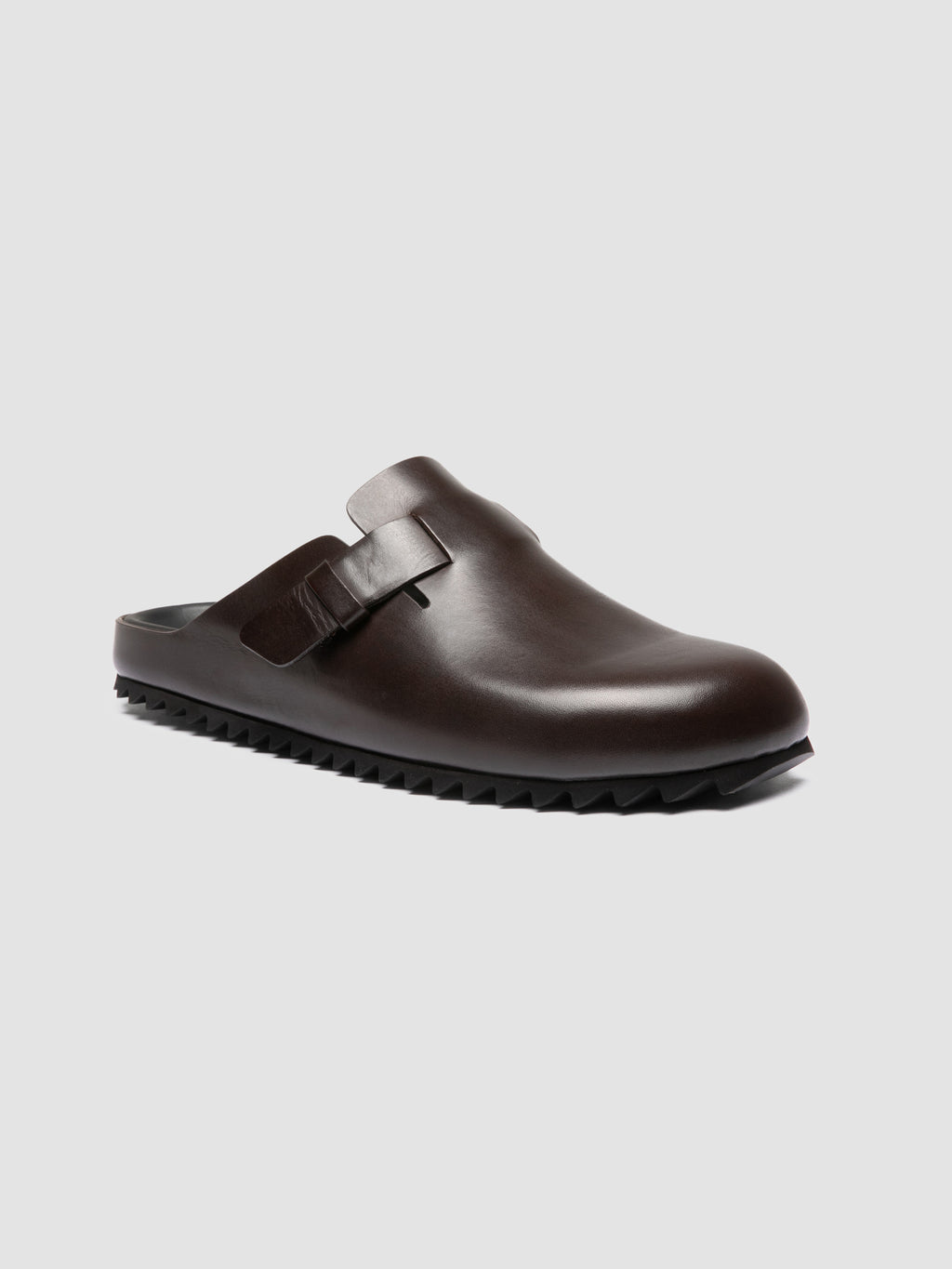 AGORÀ 012 - Brown Leather Mule Sandals - image 3,side view