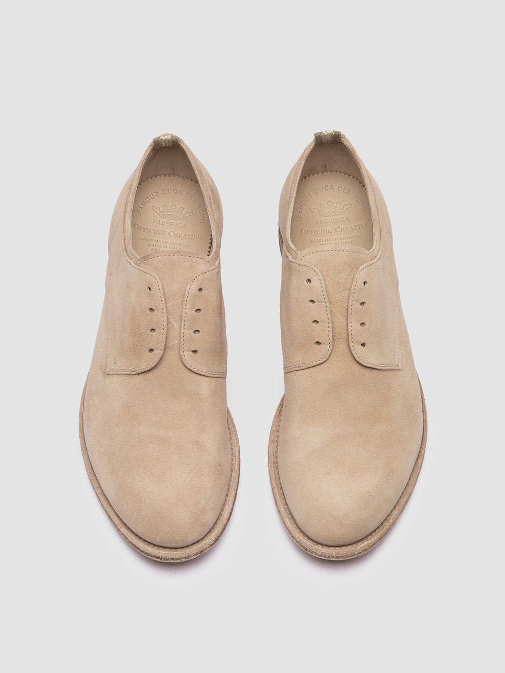 ARCHIVE 500 - Beige Suede Derby Shoes - image 2,side view