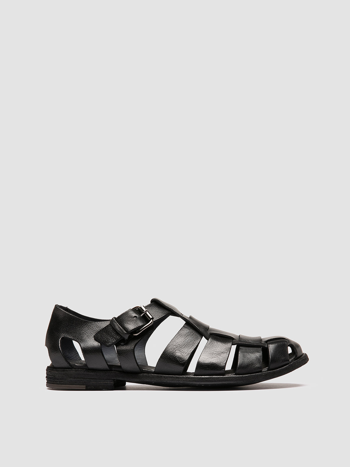 OFFICINE CREATIVE - Men black leather fisherman