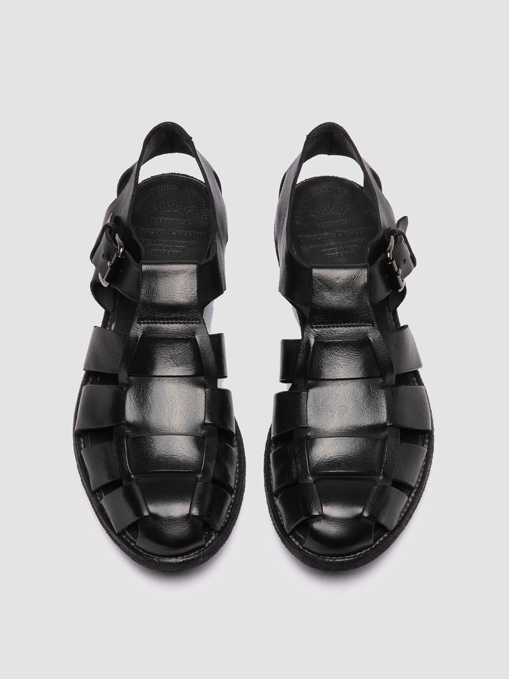ARCHIVE 521 - Black Leather Sandals - image 2,side view